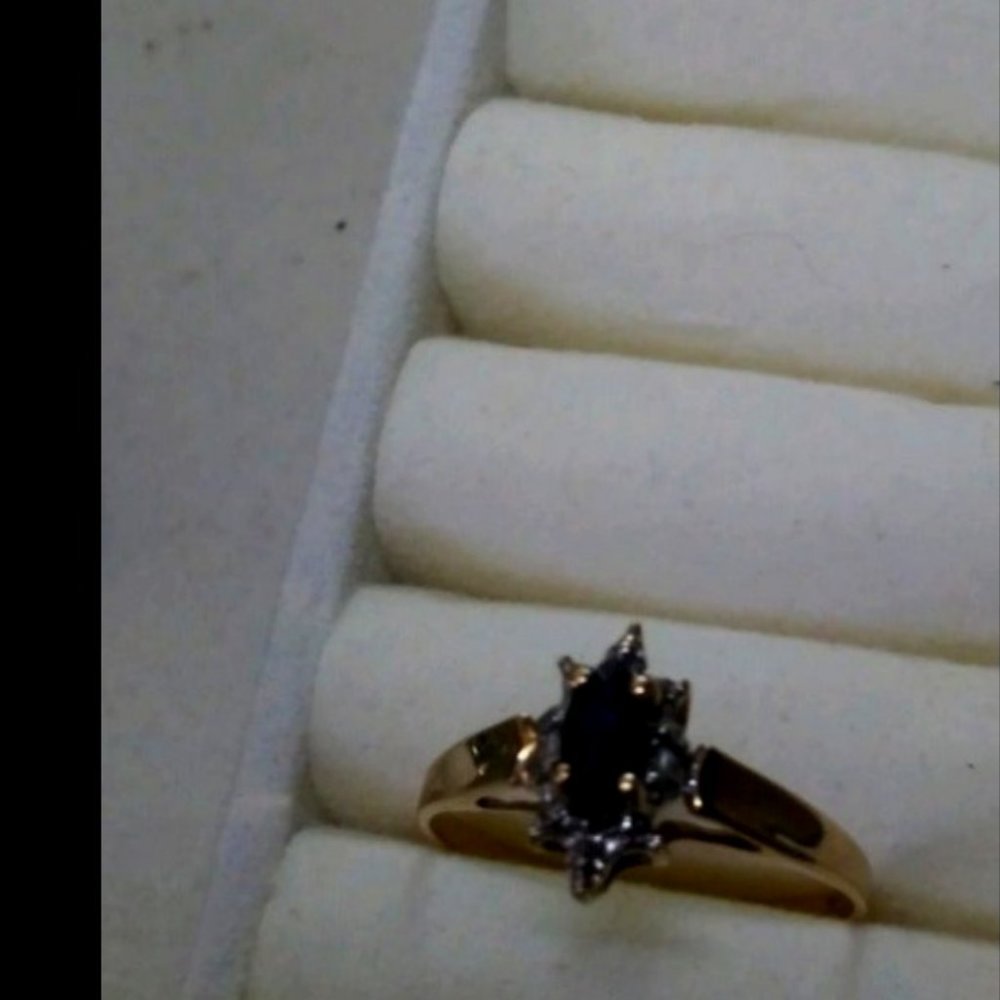 Sapphire and Diamond Ring W/Papers Size 7